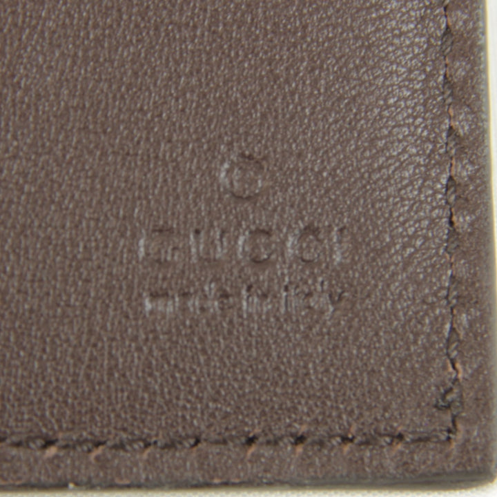 美品『USED』 
GUCCI グッチ 
 箱有 145754・0416 二つ折り財布 
シマレザー ブラウン