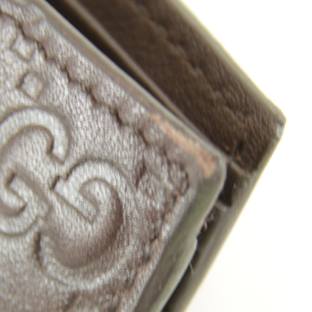 美品『USED』 
GUCCI グッチ 
 箱有 145754・0416 二つ折り財布 
シマレザー ブラウン
