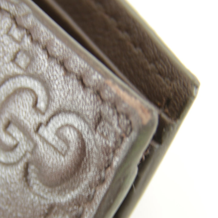 美品『USED』 
GUCCI グッチ 
 箱有 145754・0416 二つ折り財布 
シマレザー ブラウン