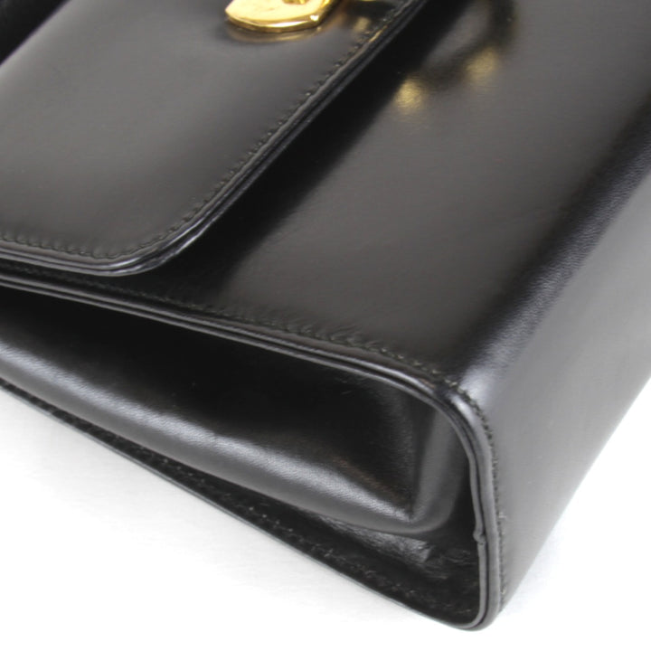 良品『USED』 
Salvatore Ferragamo フェラガモ 
 ショルダーバッグ 
レザー ブラック