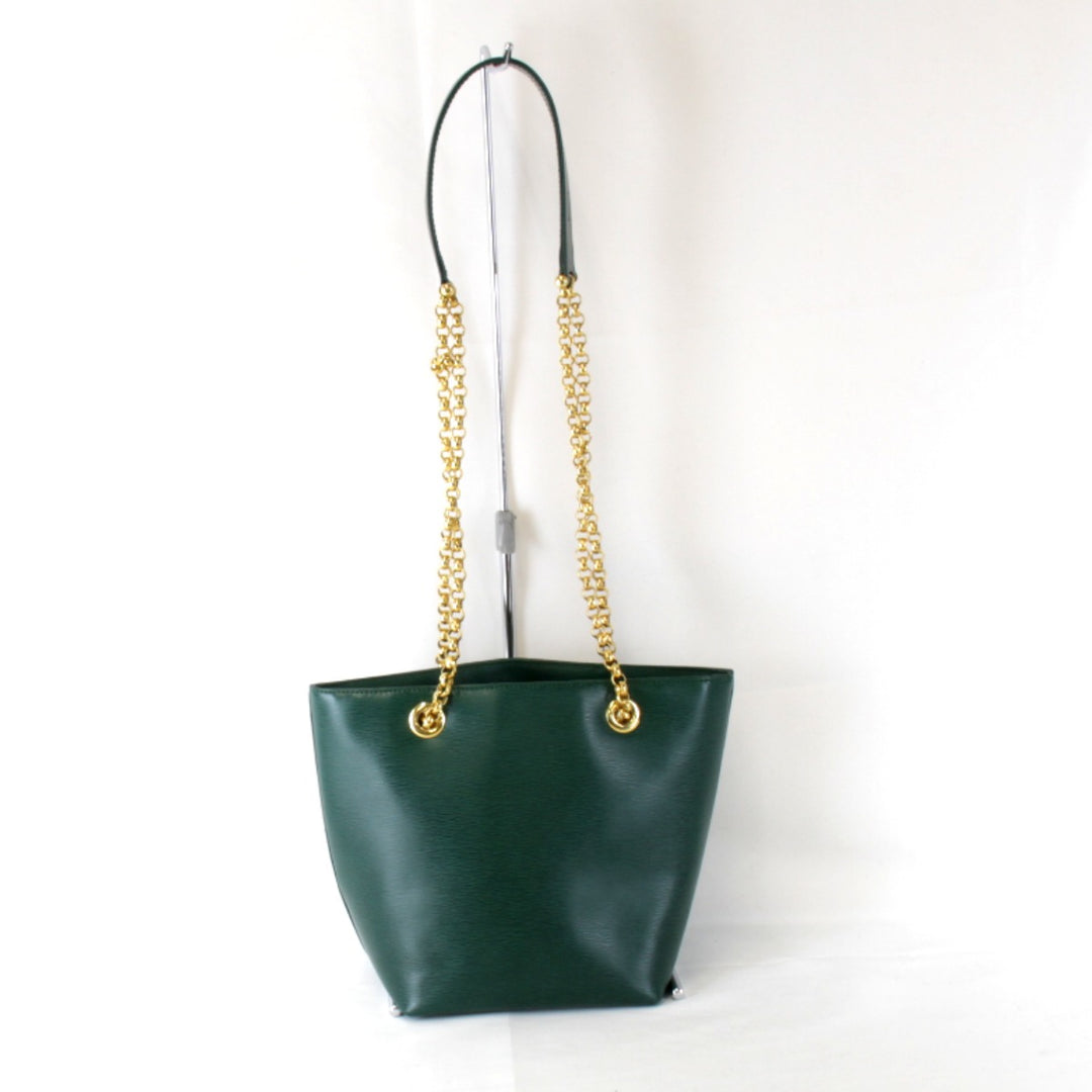 良品『USED』 
Chloe クロエ 
 チェーン ショルダーバッグ 
レザー グリーン