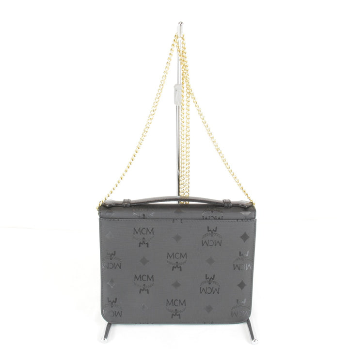 【価格改定】良品『USED』 
MCM エム・シー・エム 
 ヴィセトス 2way チェーン ショルダーバッグ 
PVC ブラック