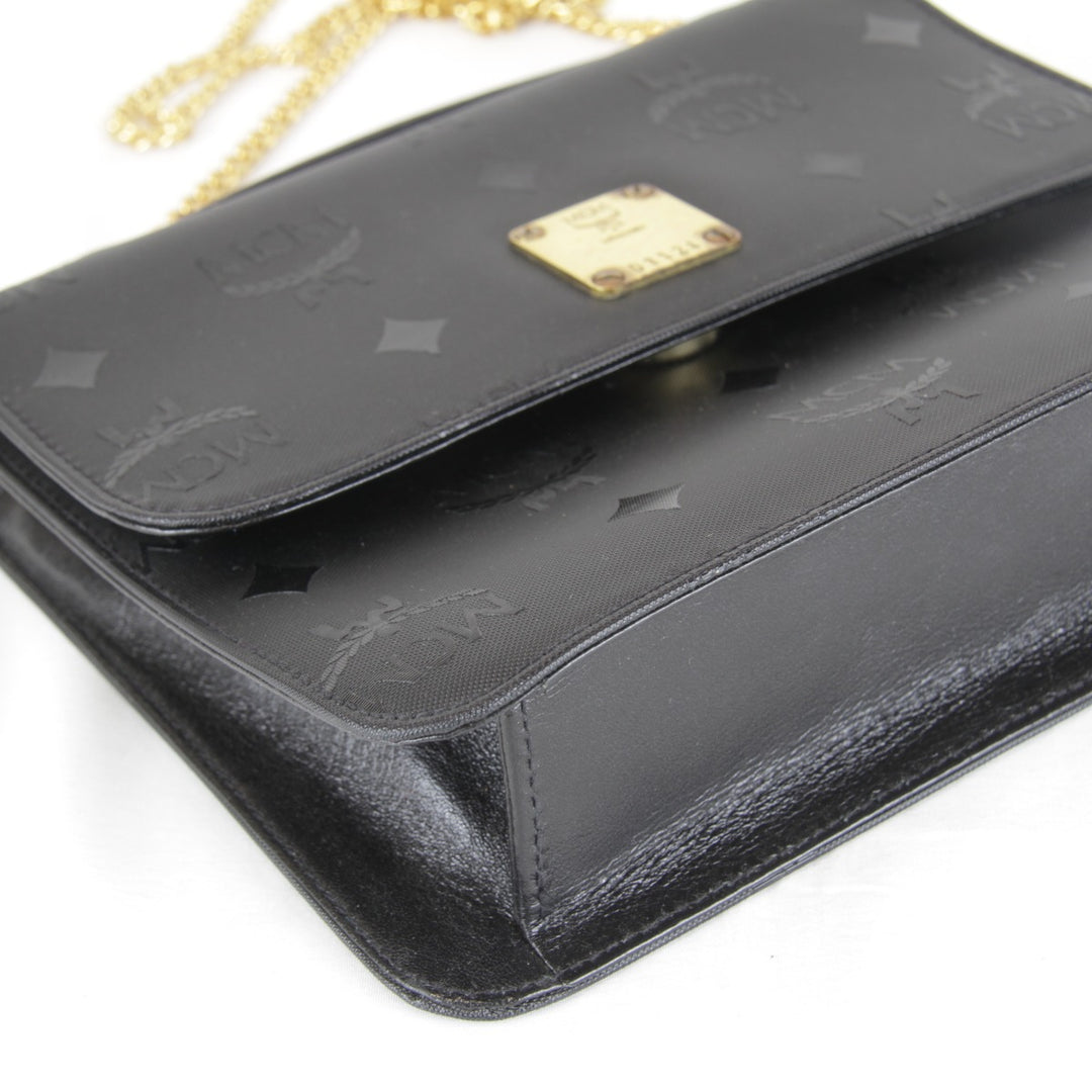 【価格改定】良品『USED』 
MCM エム・シー・エム 
 ヴィセトス 2way チェーン ショルダーバッグ 
PVC ブラック