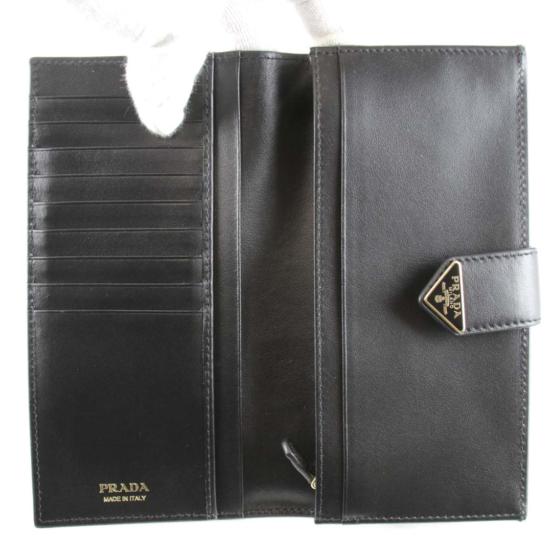 美品『USED』 
PRADA プラダ 
 長財布 
レザー ブラック