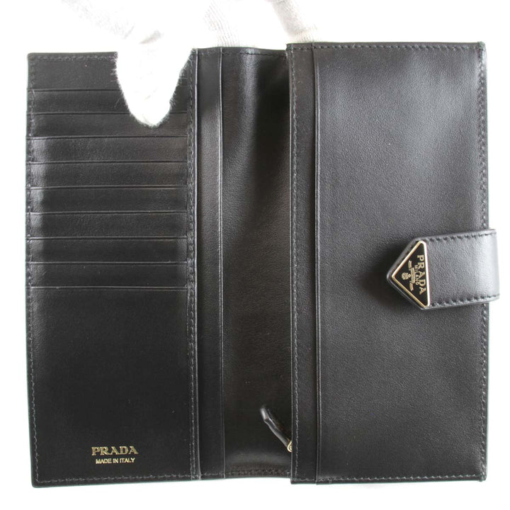 美品『USED』 
PRADA プラダ 
 長財布 
レザー ブラック