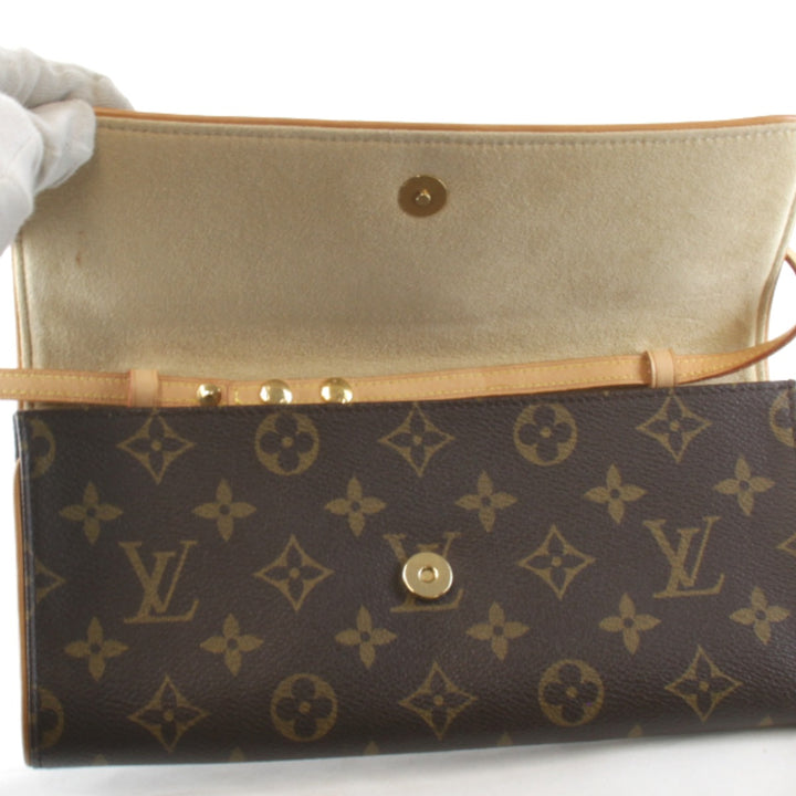 良品『USED』 
LOUIS VUITTON ルイ・ヴィトン 
 ポシェットツインGM M51852 ショルダーバッグ 
モノグラムキャンバス ブラウン