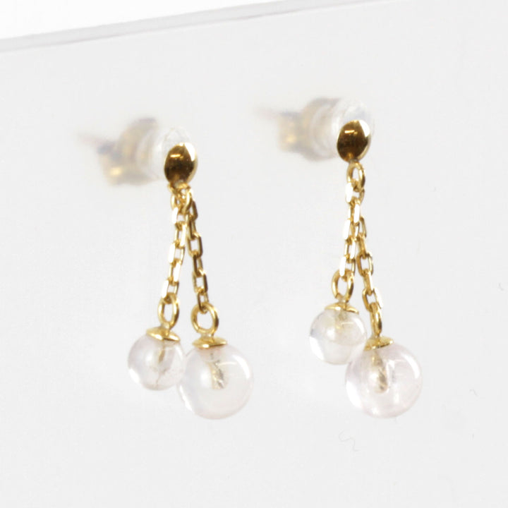 美品『USED』 K18 
 丸玉 ピアス
 0.6g