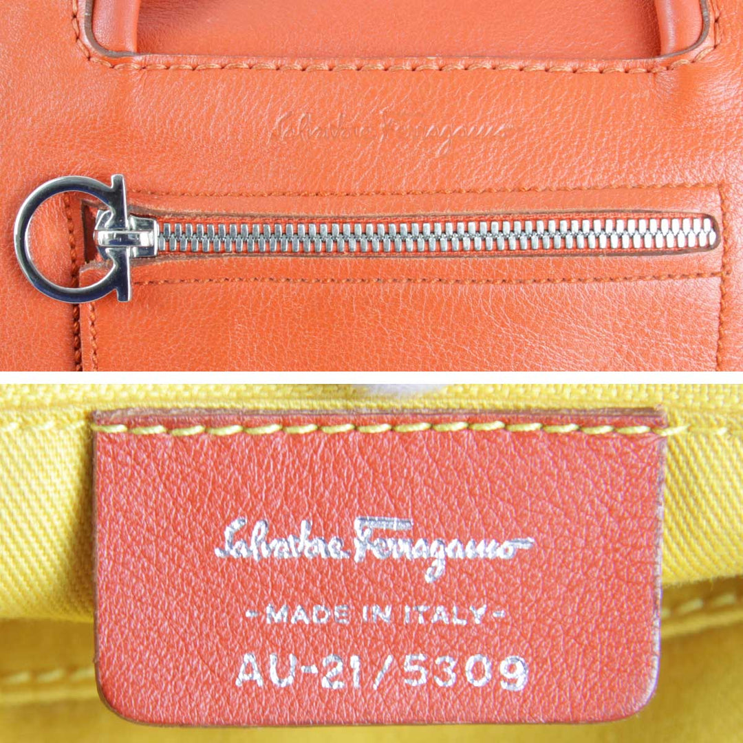 『USED』 
Salvatore Ferragamo フェラガモ 
 AU21 002404 ミニボストンバッグ 
レザー レッド