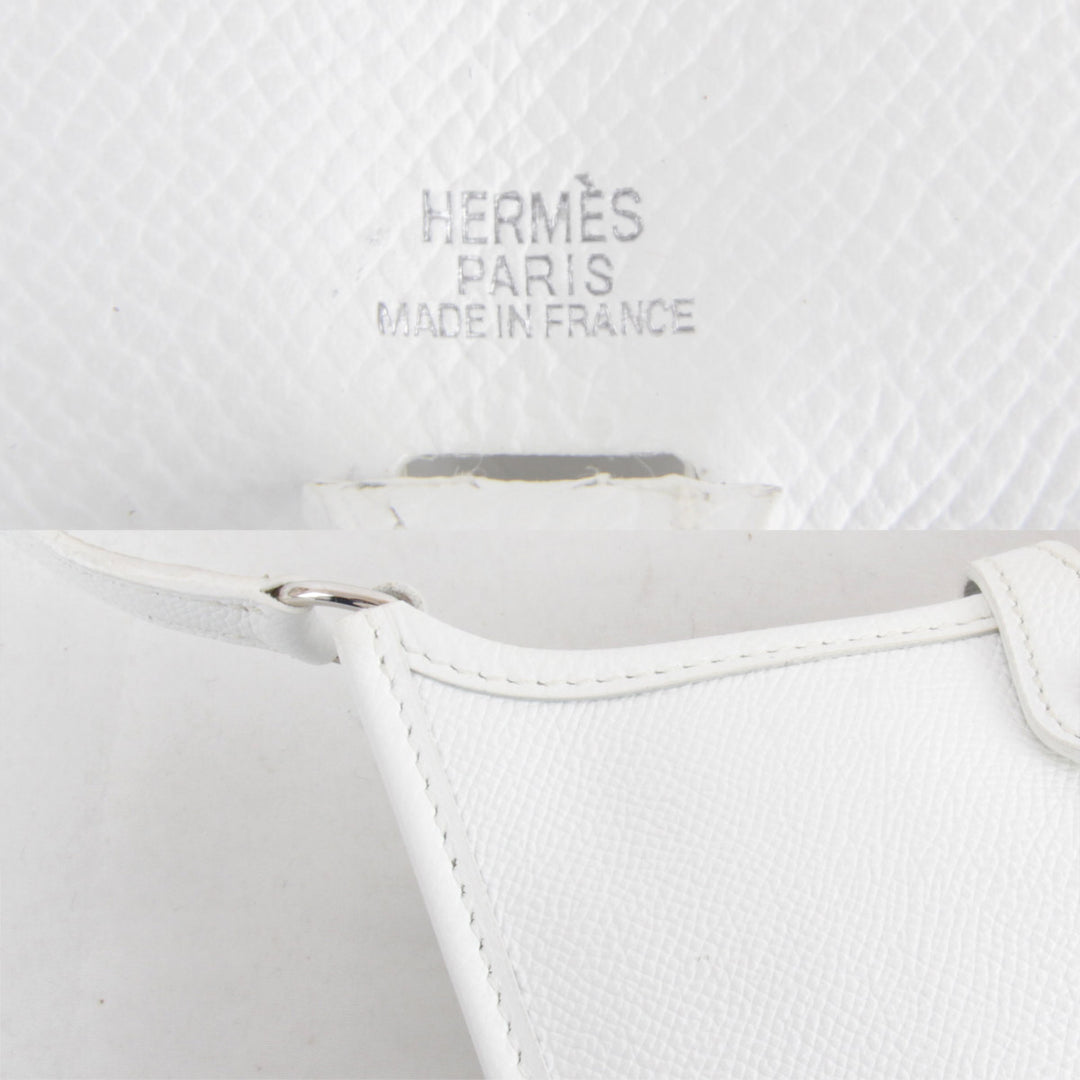 良品『USED』 
HERMES エルメス 
 エヴリンミニ TPM ショルダーバッグ 
レザー ホワイト