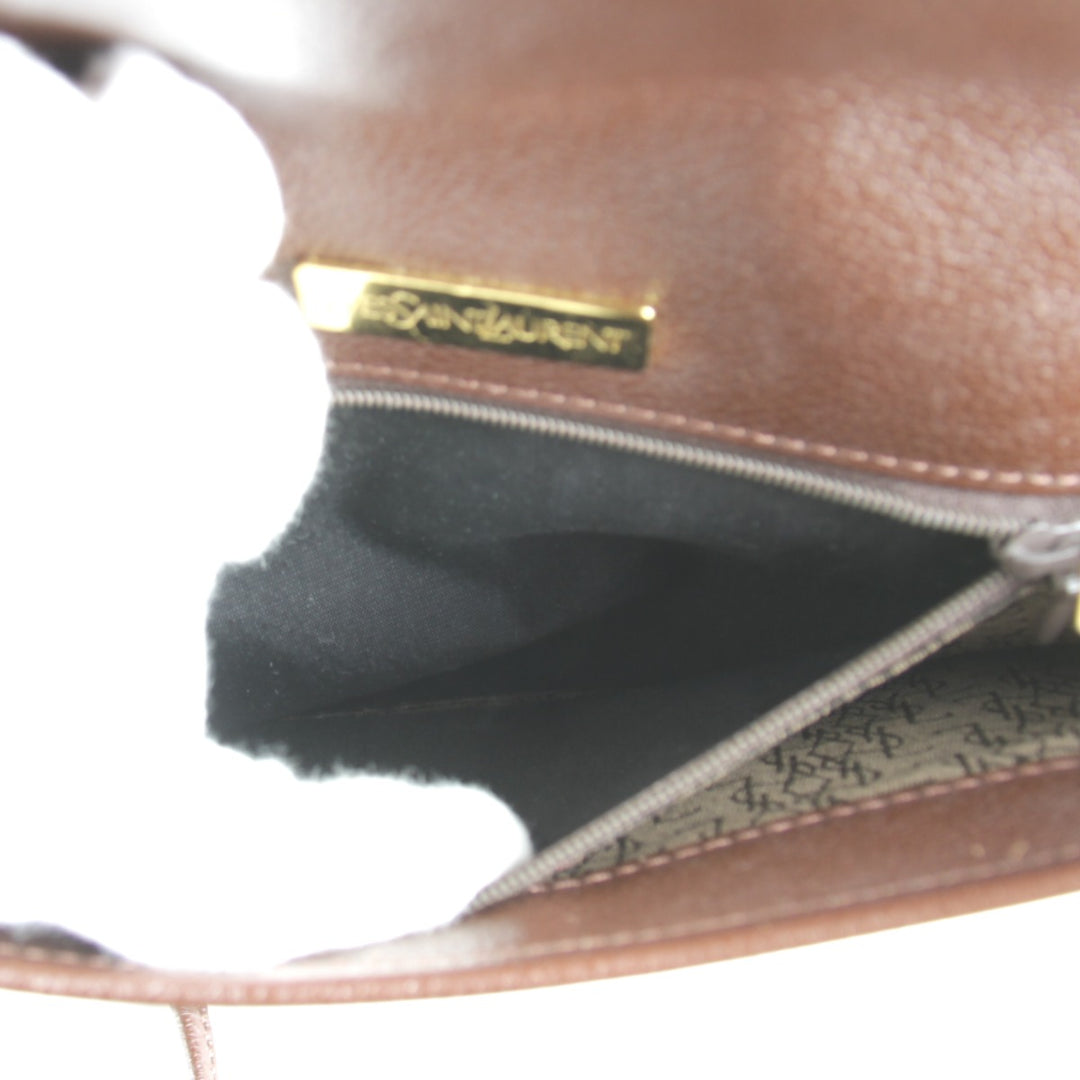 良品『USED』 
SAINT LAURENT サンローラン 
 ショルダーバッグ 
レザー ブラウン