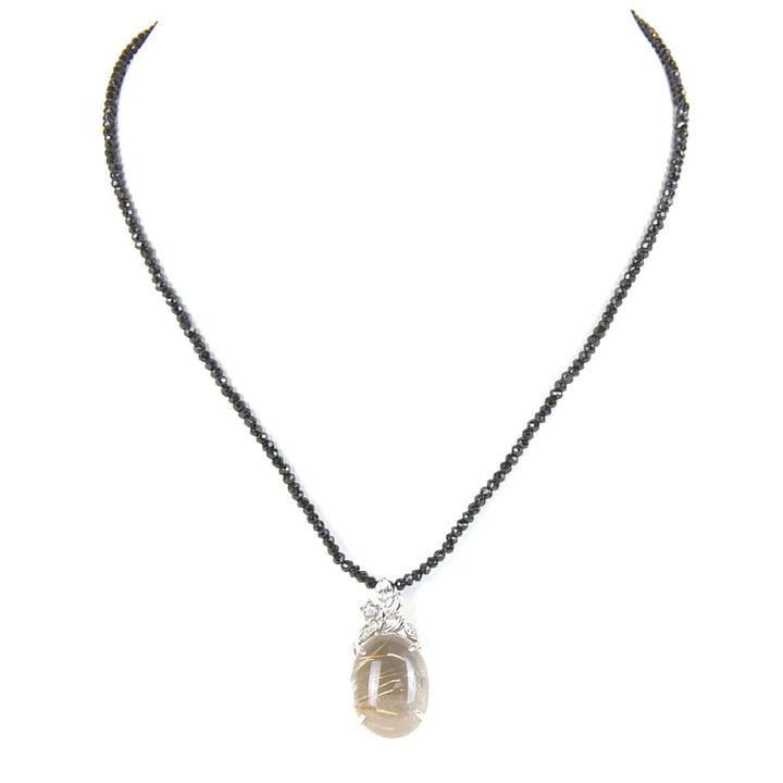 美品『USED』 K18WG/ダイヤモンド /ルチルクォーツ 
ネックレス
 ルチルクォーツ 20.6 12.5g