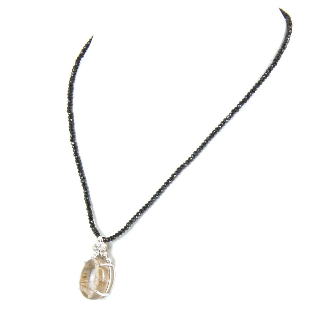 美品『USED』 K18WG/ダイヤモンド /ルチルクォーツ 
ネックレス
 ルチルクォーツ 20.6 12.5g