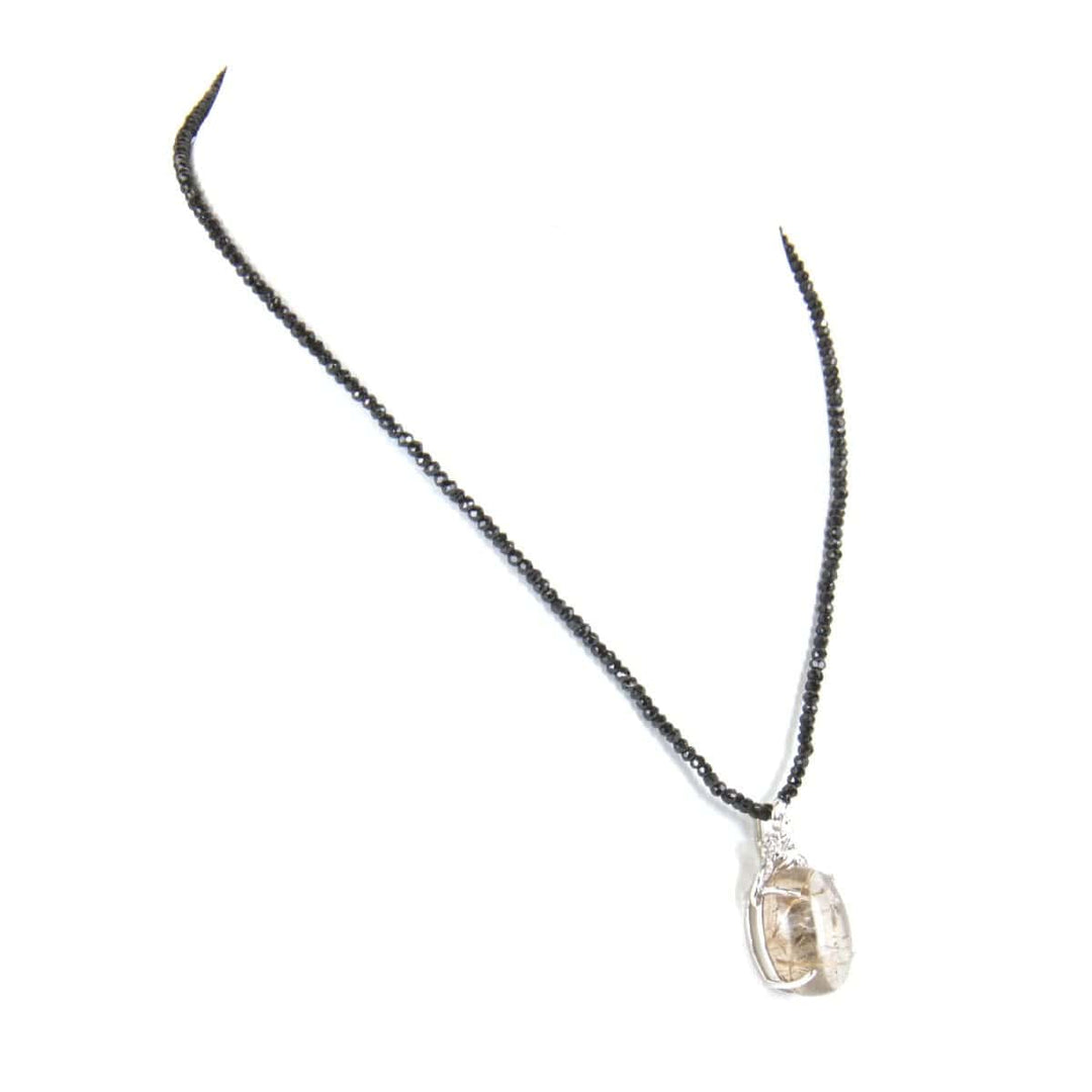 美品『USED』 K18WG/ダイヤモンド /ルチルクォーツ 
ネックレス
 ルチルクォーツ 20.6 12.5g