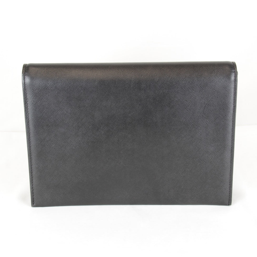 【価格改定】『USED』 
SAINT LAURENT サンローラン 
 クラッチバッグ 
レザー ブラック