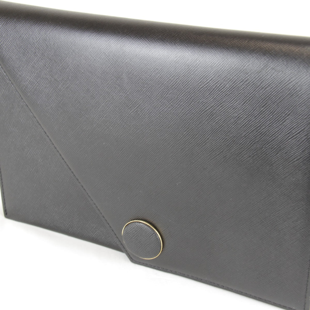 【価格改定】『USED』 
SAINT LAURENT サンローラン 
 クラッチバッグ 
レザー ブラック