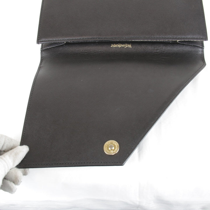 【価格改定】『USED』 
SAINT LAURENT サンローラン 
 クラッチバッグ 
レザー ブラック