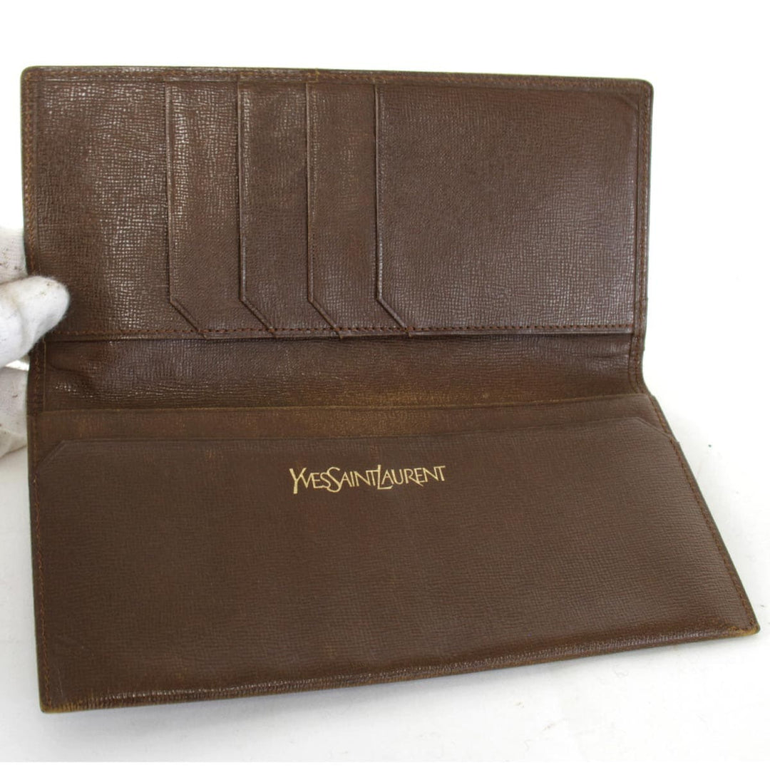 『USED』 
YVES SAINT LAURENT イヴ・サンローラン 
 札入れ 
レザー ブラウン
