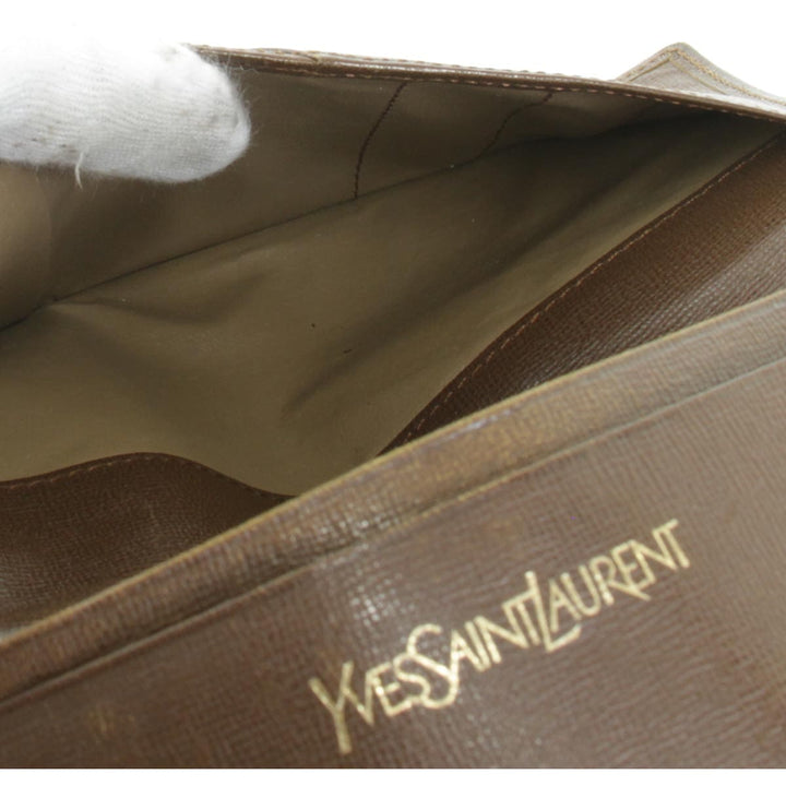 『USED』 
YVES SAINT LAURENT イヴ・サンローラン 
 札入れ 
レザー ブラウン