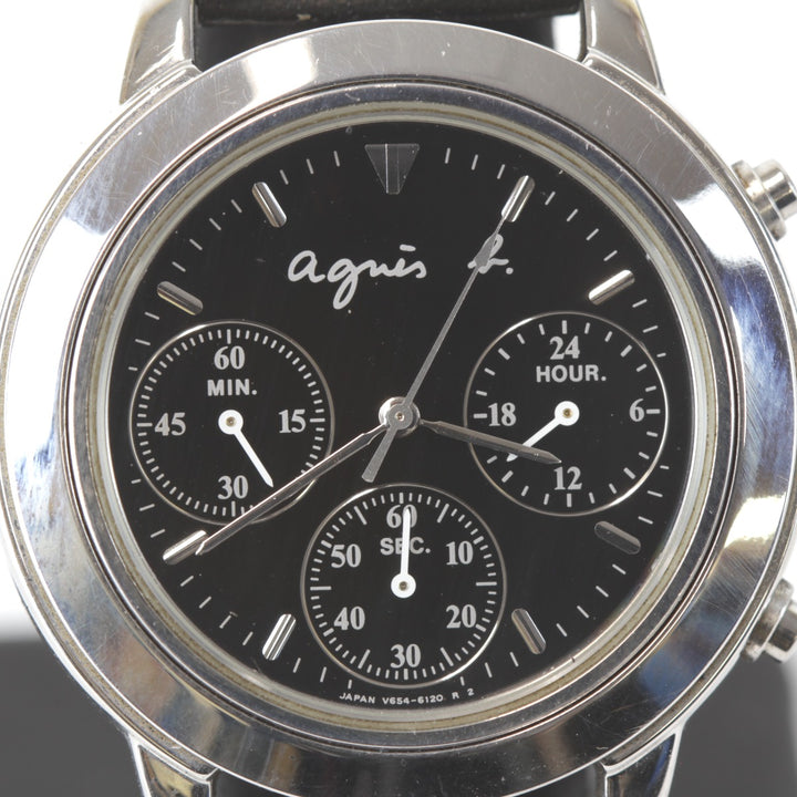 ジャンク『稼働品・難有』 
agnes b. V654-6100 
腕時計
 クォーツ レディース クール クロノグラフ不動
