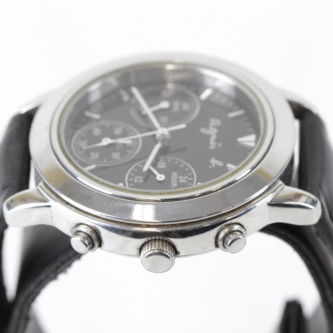 ジャンク『稼働品・難有』 
agnes b. V654-6100 
腕時計
 クォーツ レディース クール クロノグラフ不動
