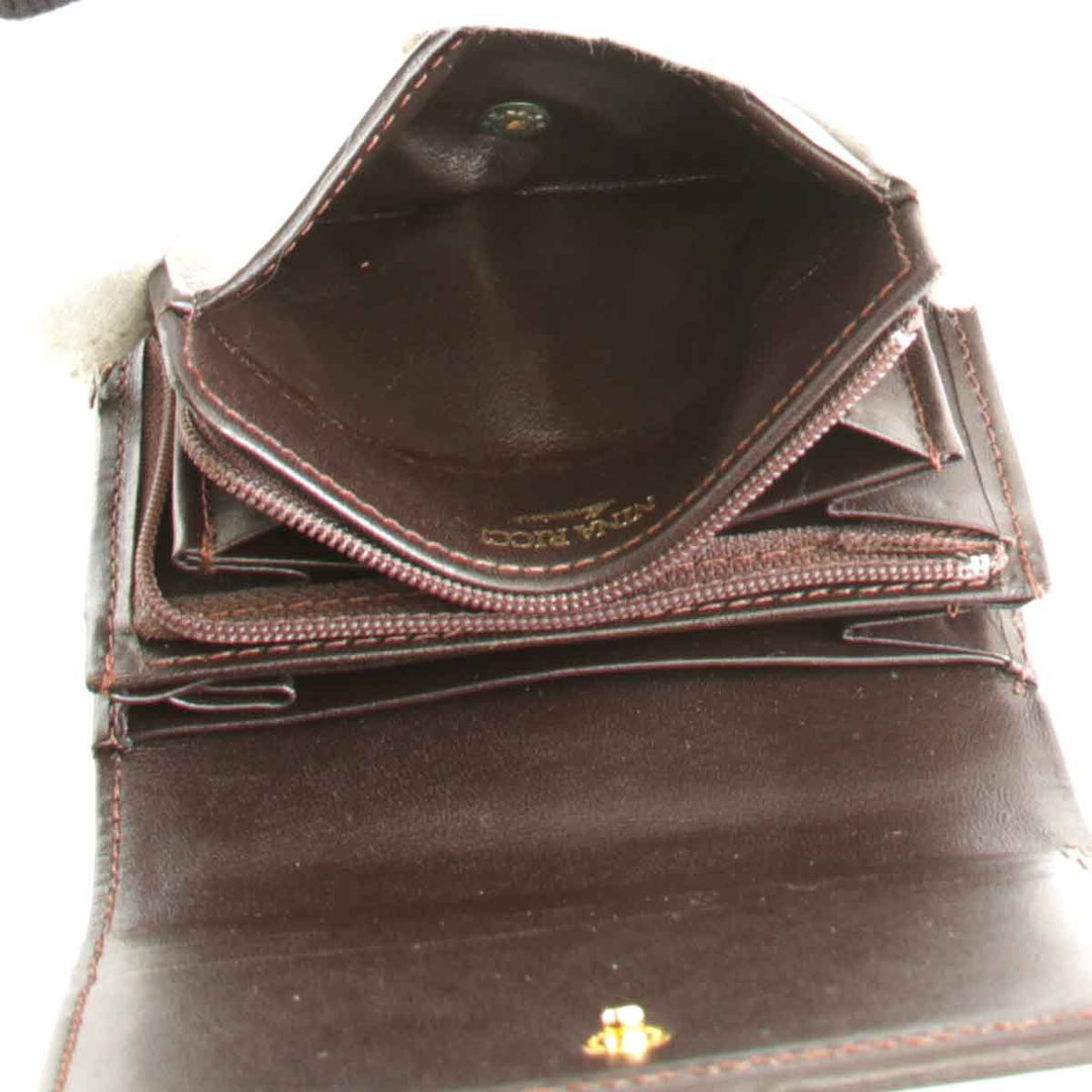 『USED』 
NINA RICCI ニナリッチ 
 ジラフ柄 二つ折り財布 
レザー ブラウン