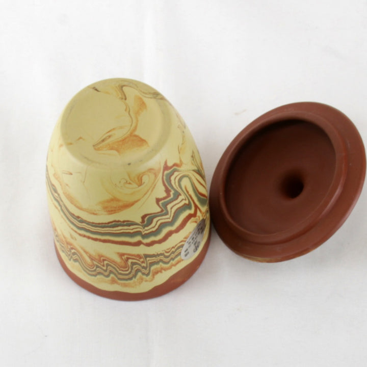美品『USED』 
 
 伸康焼 マーブル模様 急須・湯みセット 食器 
 ブラウン