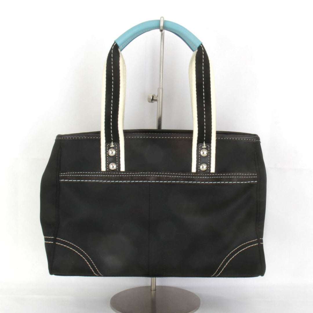 『USED』 
COACH コーチ 
 ハンプトンズ ウイークエンド F11992 ハンドバッグ 
ナイロン ブラック×ブルー
