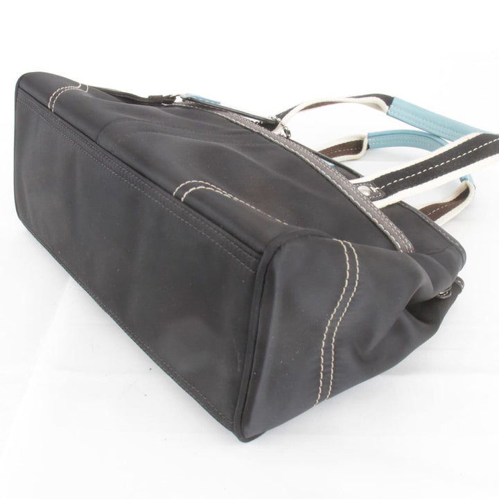 『USED』 
COACH コーチ 
 ハンプトンズ ウイークエンド F11992 ハンドバッグ 
ナイロン ブラック×ブルー