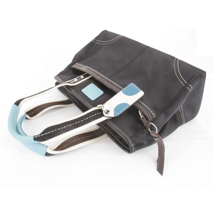 『USED』 
COACH コーチ 
 ハンプトンズ ウイークエンド F11992 ハンドバッグ 
ナイロン ブラック×ブルー