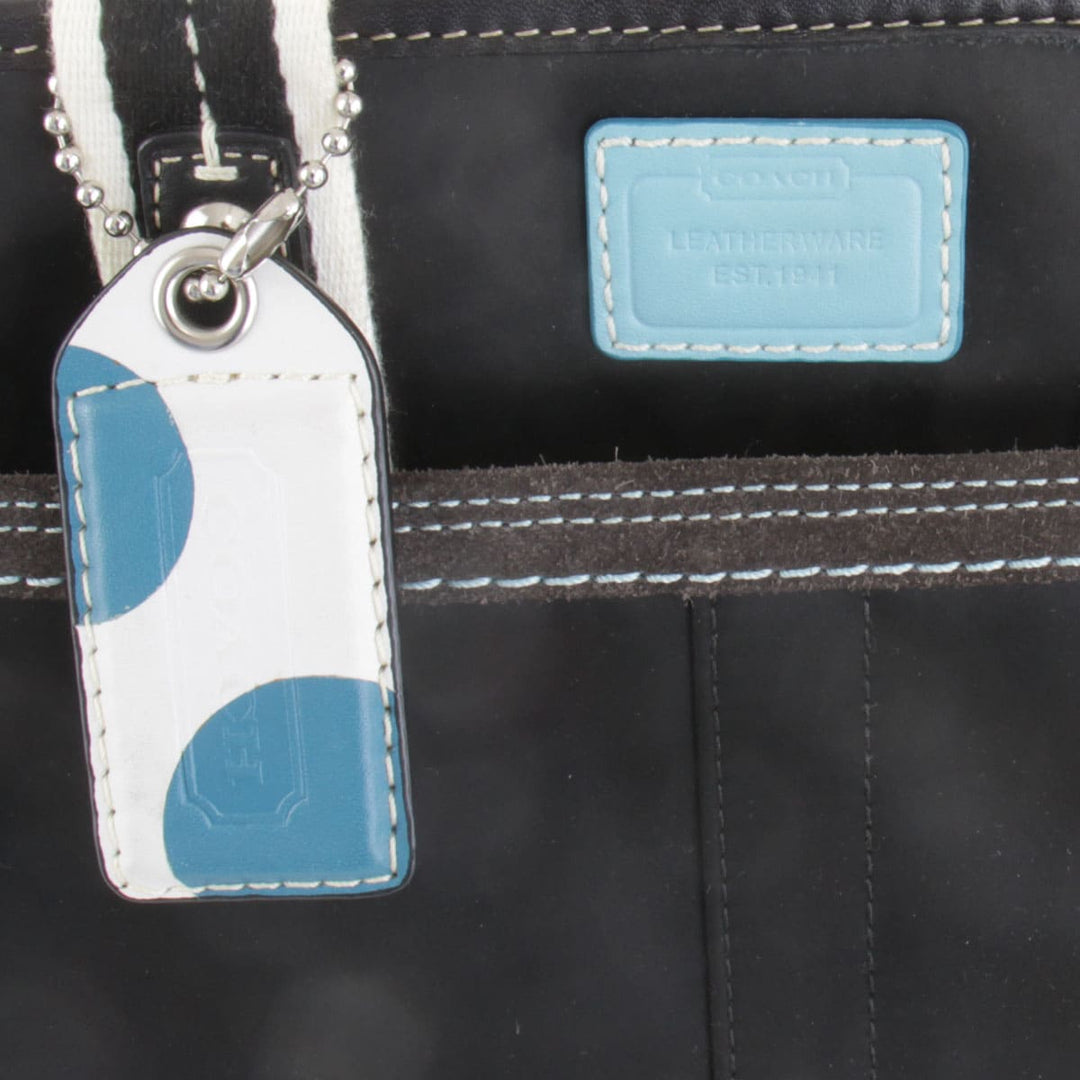 『USED』 
COACH コーチ 
 ハンプトンズ ウイークエンド F11992 ハンドバッグ 
ナイロン ブラック×ブルー