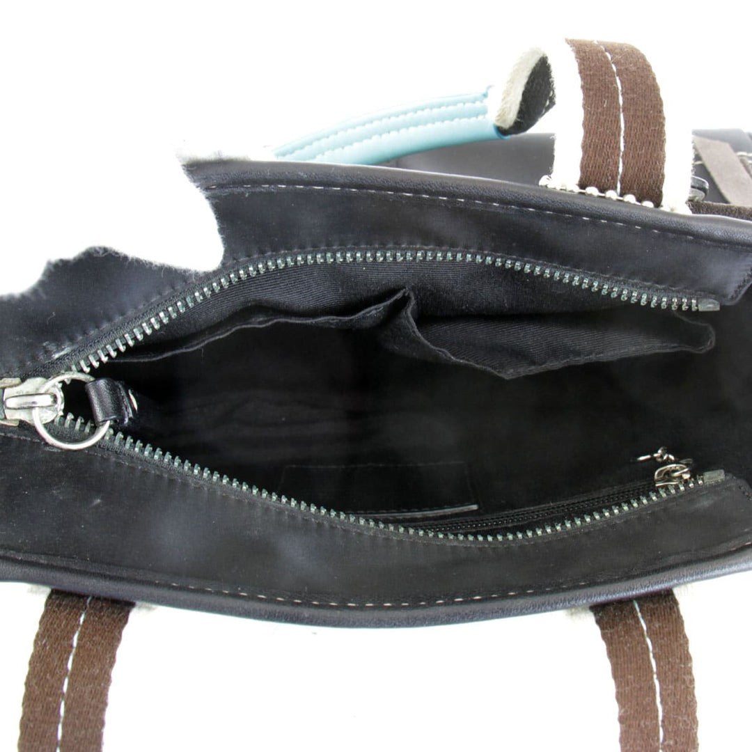 『USED』 
COACH コーチ 
 ハンプトンズ ウイークエンド F11992 ハンドバッグ 
ナイロン ブラック×ブルー