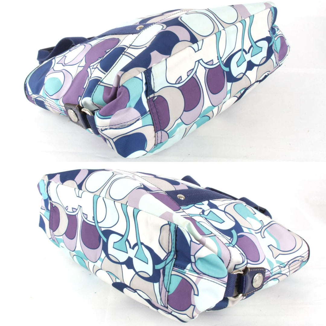 『USED』 
COACH コーチ 
 デイジースカーフプリント　2way F17178 トートバッグ 
ナイロン ブルー