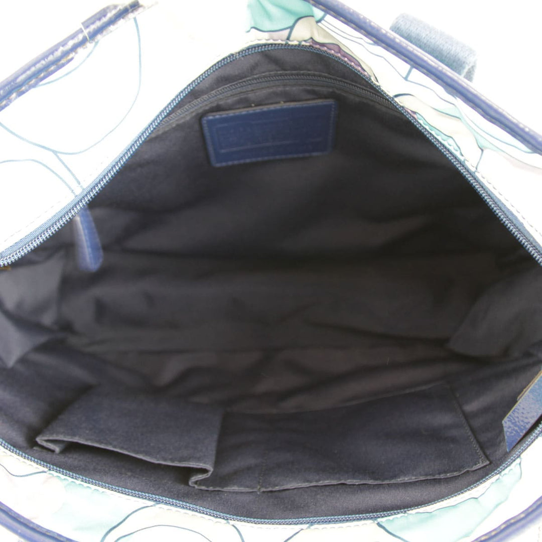 『USED』 
COACH コーチ 
 デイジースカーフプリント　2way F17178 トートバッグ 
ナイロン ブルー