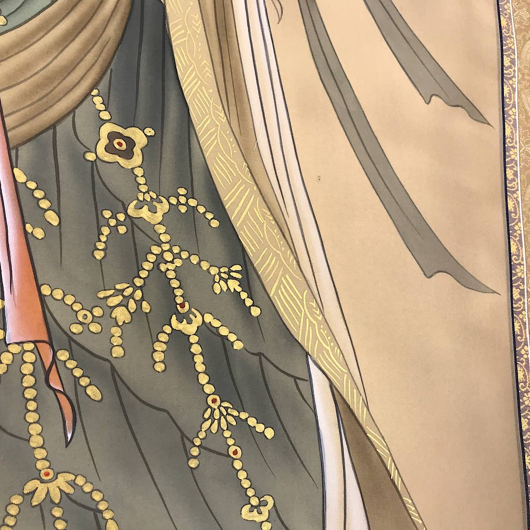『模写』 
 
 野村雪草 楊柳観音 尺八立 掛軸 模写 骨董・民芸品 
紙
