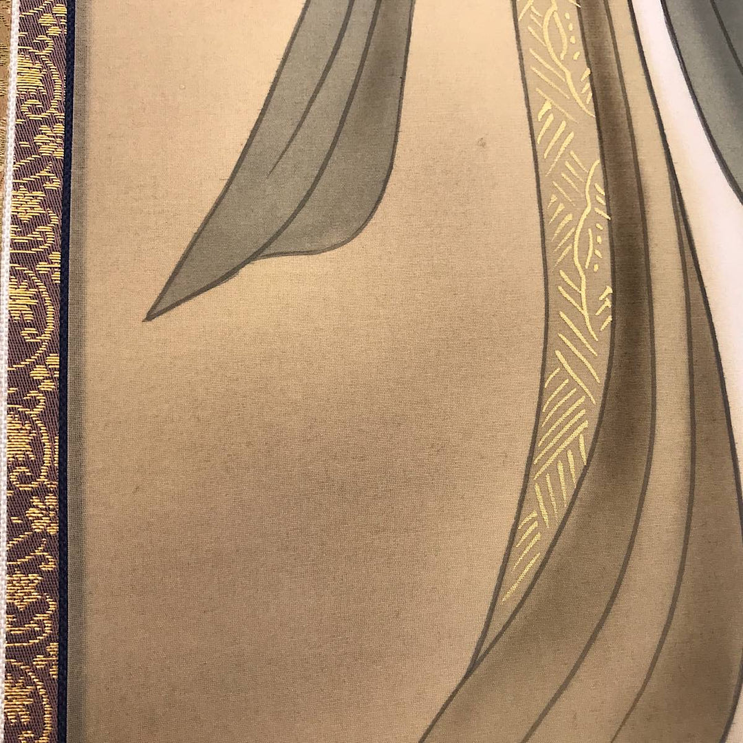 『模写』 
 
 野村雪草 楊柳観音 尺八立 掛軸 模写 骨董・民芸品 
紙