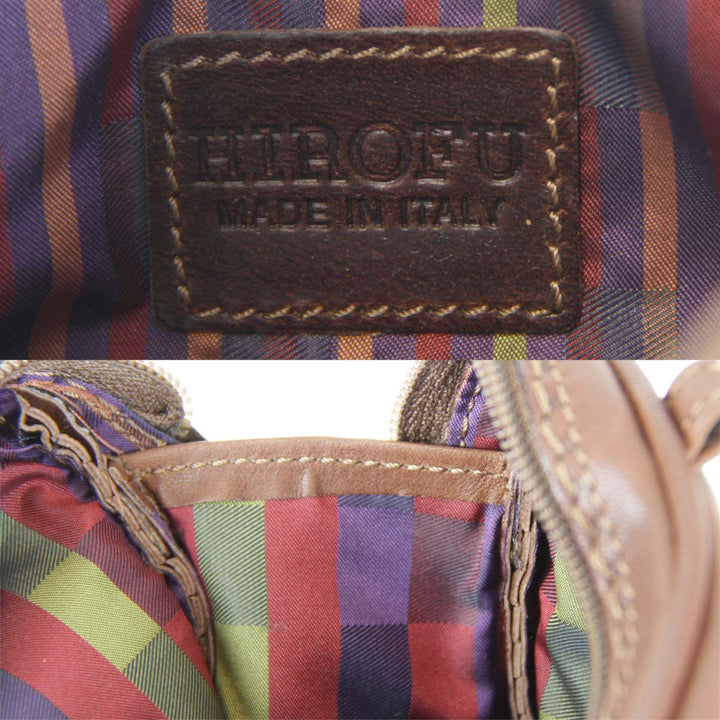 良品『USED』 
HIROFU ヒロフ 
 ショルダーバッグ 
レザー ブラウン