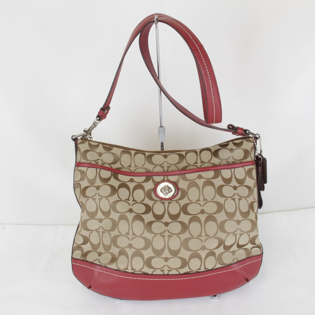 良品『USED』 
COACH コーチ 
 F24032 ショルダーバッグ 
キャンバス/レザー ブラウン