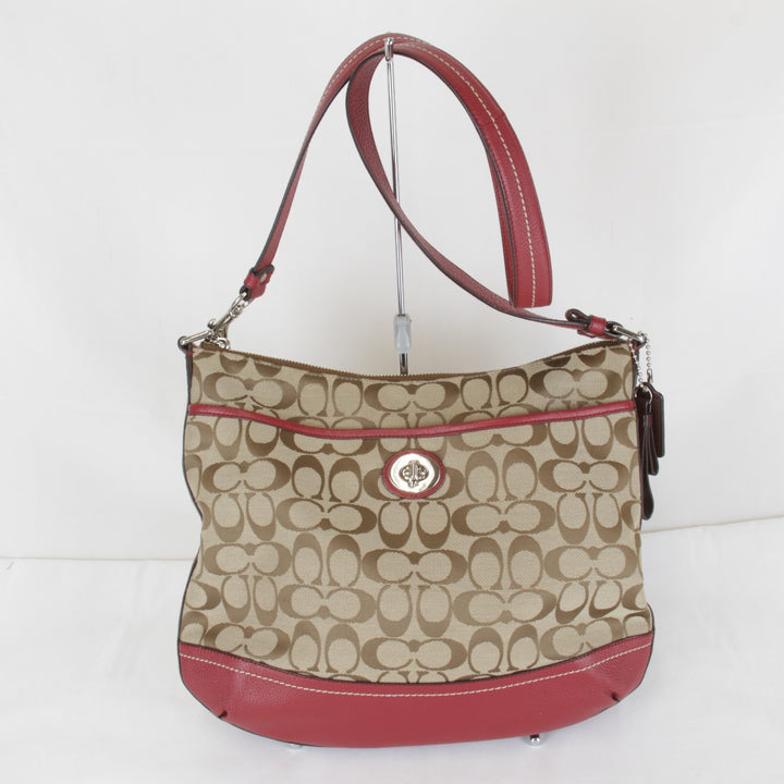 良品『USED』 
COACH コーチ 
 F24032 ショルダーバッグ 
キャンバス/レザー ブラウン