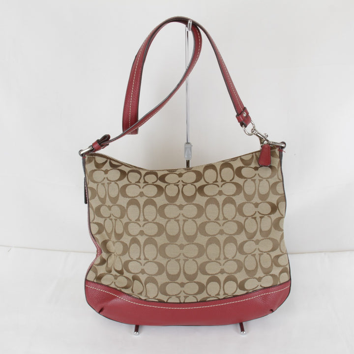 良品『USED』 
COACH コーチ 
 F24032 ショルダーバッグ 
キャンバス/レザー ブラウン