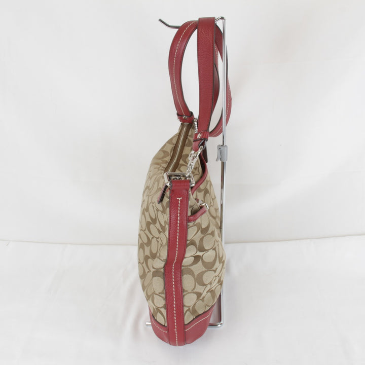 良品『USED』 
COACH コーチ 
 F24032 ショルダーバッグ 
キャンバス/レザー ブラウン