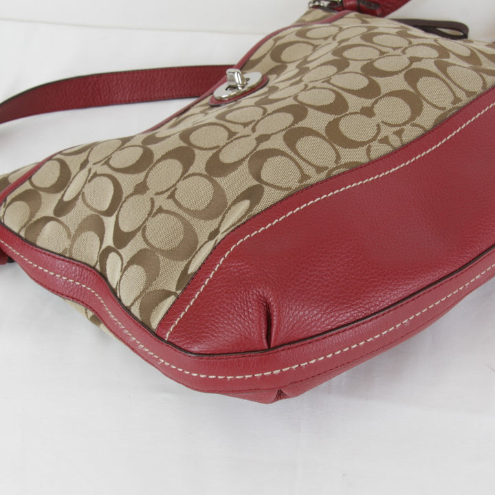 良品『USED』 
COACH コーチ 
 F24032 ショルダーバッグ 
キャンバス/レザー ブラウン