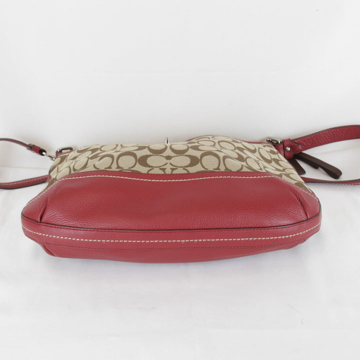 良品『USED』 
COACH コーチ 
 F24032 ショルダーバッグ 
キャンバス/レザー ブラウン