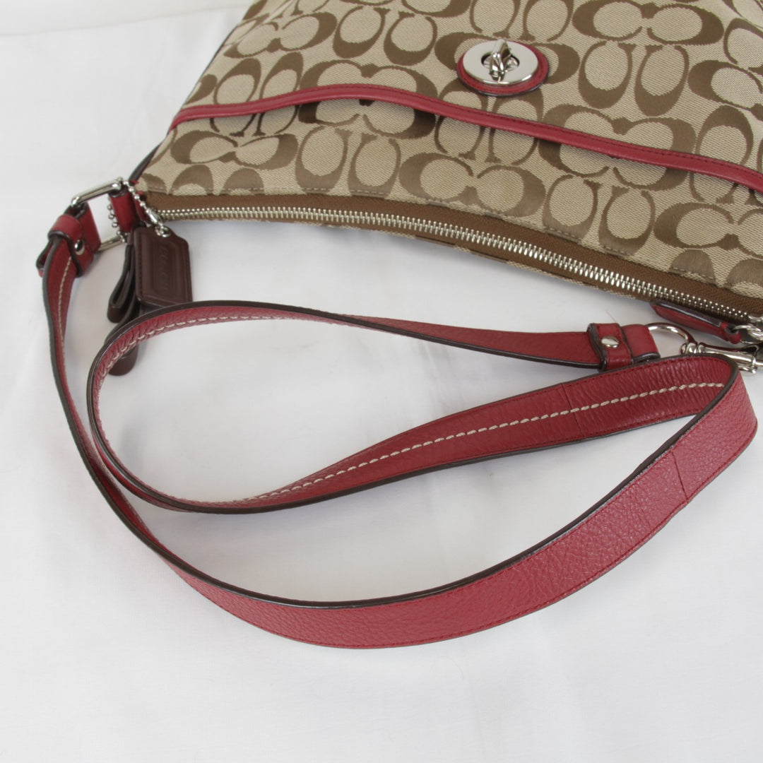 良品『USED』 
COACH コーチ 
 F24032 ショルダーバッグ 
キャンバス/レザー ブラウン
