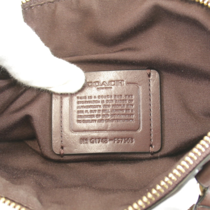 『USED』 
COACH コーチ 
 F57563 ショルダーバッグ 
レザー ダークパープル