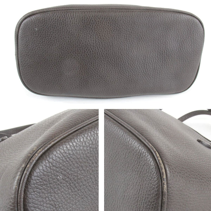 『USED』 
GUCCI グッチ 
 ハンドバッグ 
レザー ダークブラウン