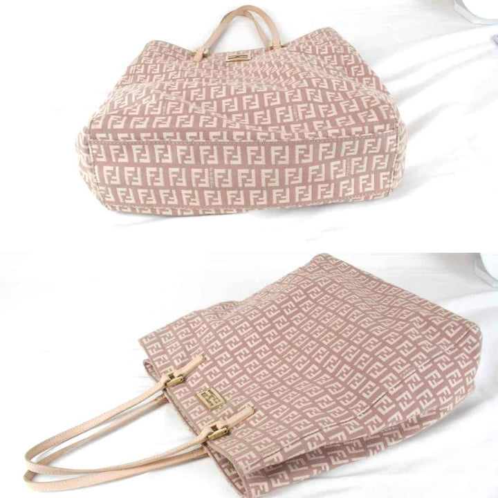 一部難あり『USED』 
FENDI フェンディ 
 ズッキーノ トートバッグ 
キャンバス ベージュ