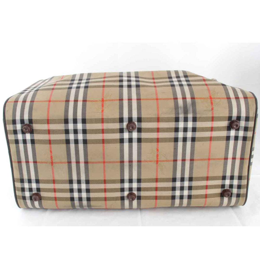 『USED』 
BURBERRY バーバリー 
 ノバチェック ボストンバッグ 
キャンバス ブラウン