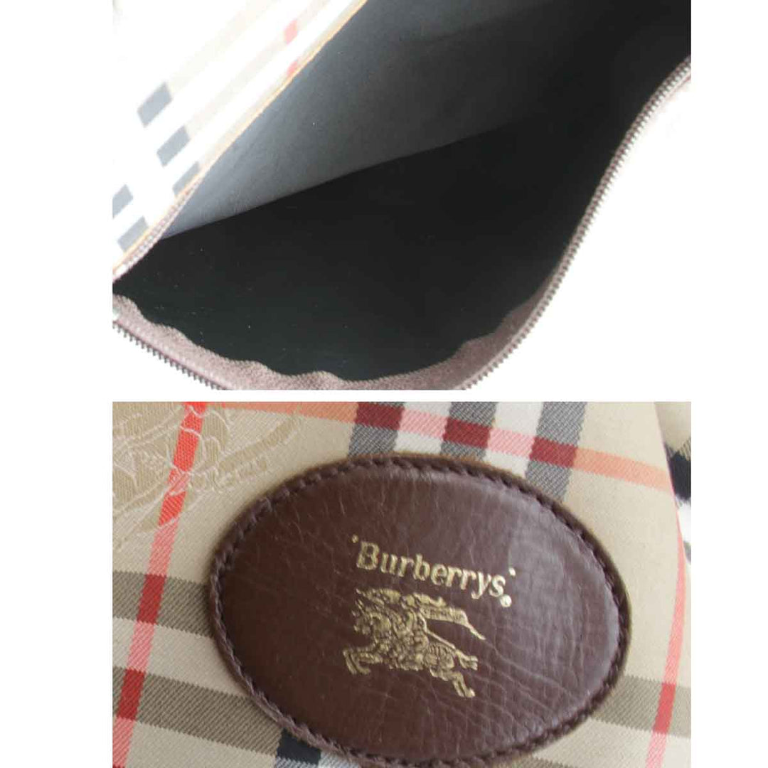『USED』 
BURBERRY バーバリー 
 ノバチェック ボストンバッグ 
キャンバス ブラウン
