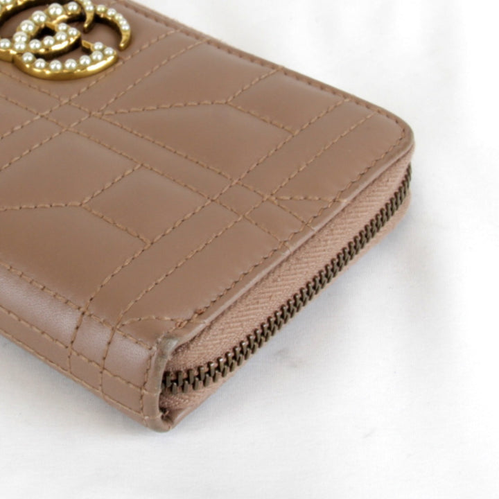 【価格改定】『USED』 
GUCCI グッチ 
 GGマーモント ラウンドジップ 443123・0959 長財布 
レザー ブラウン