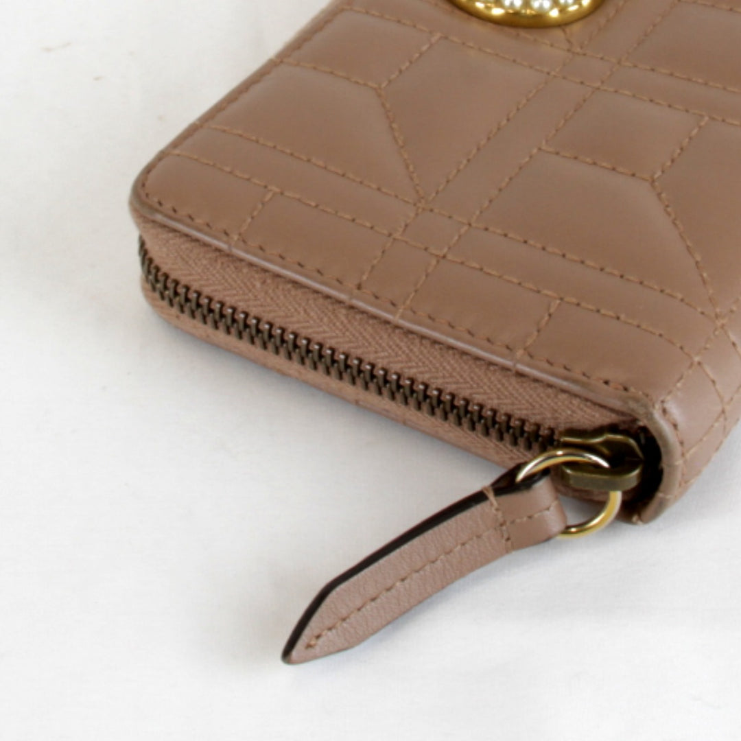 【価格改定】『USED』 
GUCCI グッチ 
 GGマーモント ラウンドジップ 443123・0959 長財布 
レザー ブラウン